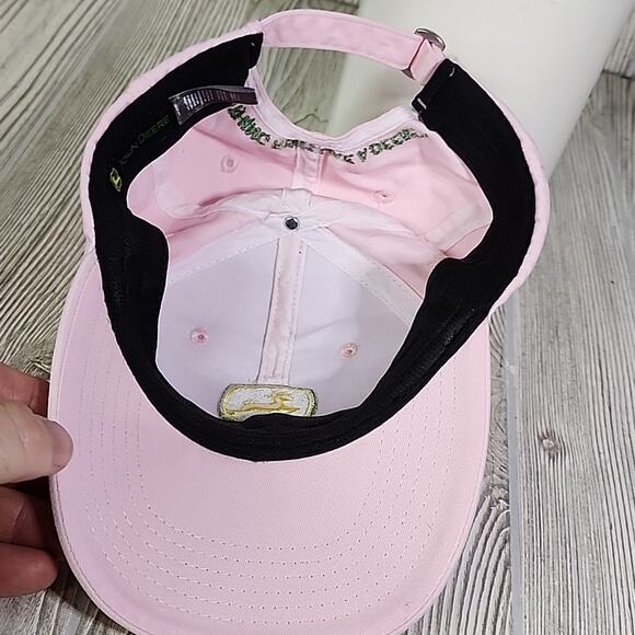 John Deere Pink Adjustable Back Hat With Embroidered Logo One Size Fits All - Picture 5 of 7